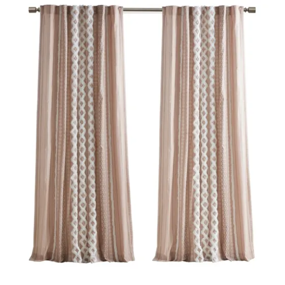 Blush Chenille Stripe Curtain Panel, 84 In.-Kirkland's Home Best