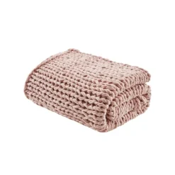 Blush Chunky Double Knit Cozy Throw-Kirkland's Home Flash Sale