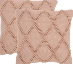 Blush Knotted Lattice Throw Pillows, Set Of 2-Kirkland's Home Best