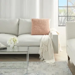 Blush Looped Yarn Wool Pillow-Kirkland's Home Shop
