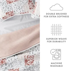 Blush Patchwork Reversible 3-Pc. Queen Quilt Set-Kirkland's Home Discount