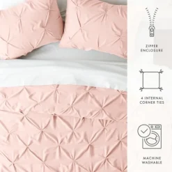 Blush Pinched 2-Pc. Twin Duvet Cover Set-Kirkland's Home Flash Sale