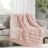 Blush Ruched Faux Fur Throw-Kirkland's Home Discount