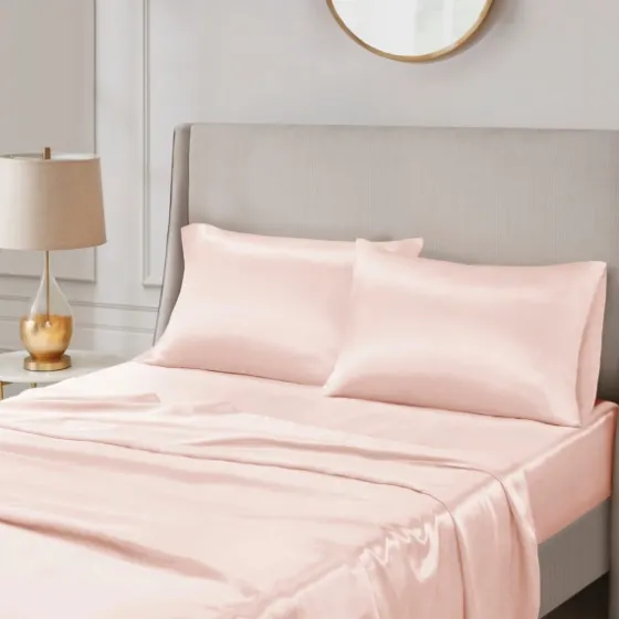 Blush Satin Standard 2-Pc. Pillow Case Set-Kirkland's Home Online