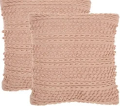Blush Woven Stripes Throw Pillows, Set Of 2-Kirkland's Home Cheap