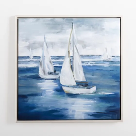Boats Sail Away Framed Canvas Art Print-Kirkland's Home Clearance