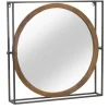 Bold Iron And Wood Square Framed Mirror-Kirkland's Home Clearance