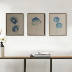 Botanical Framed Linen Canvas Art Print, Set Of 3-Kirkland's Home Cheap