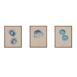 Botanical Framed Linen Canvas Art Print, Set Of 3-Kirkland's Home Cheap