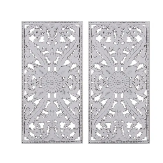 Botanical Wood Carved Panel Wall Plaques, Set Of 2-Kirkland's Home New