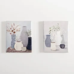 Botanicals In Blue Vases Canvas Prints, Set Of 2-Kirkland's Home Store