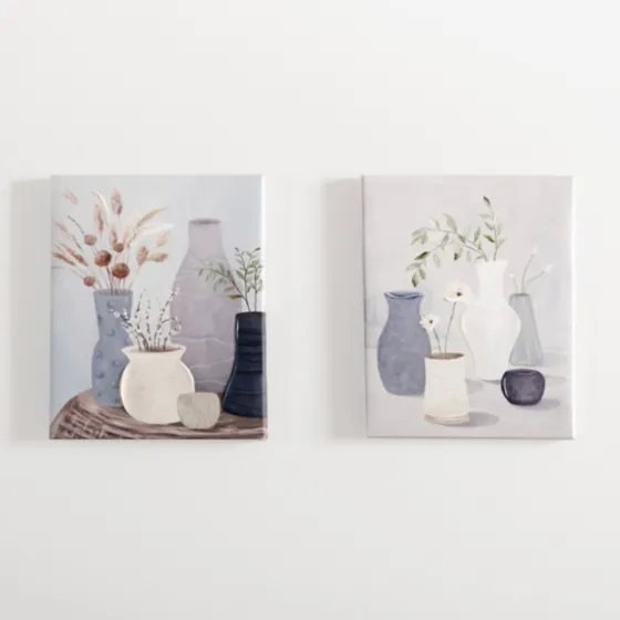Botanicals In Blue Vases Canvas Prints, Set Of 2-Kirkland's Home Store