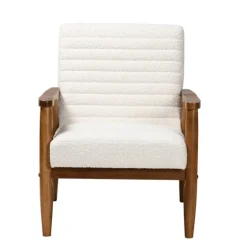 Boucle & Wood Frame Accent Chair-Kirkland's Home Outlet