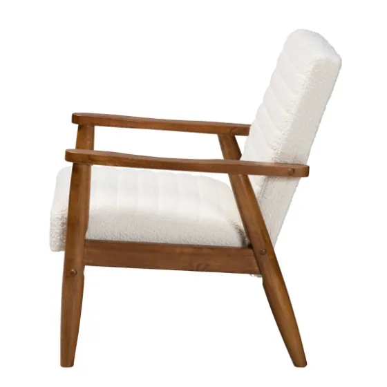 Boucle & Wood Frame Accent Chair-Kirkland's Home Outlet