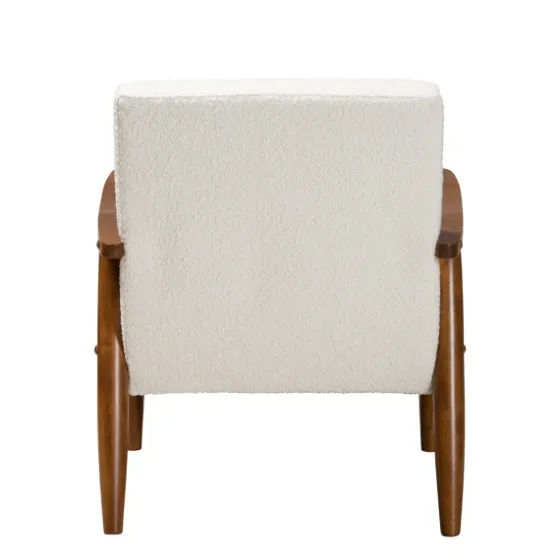 Boucle & Wood Frame Accent Chair-Kirkland's Home Outlet