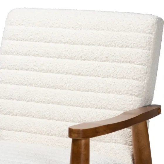 Boucle & Wood Frame Accent Chair-Kirkland's Home Outlet