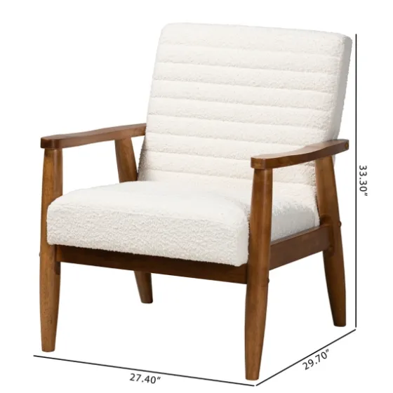 Boucle & Wood Frame Accent Chair-Kirkland's Home Outlet