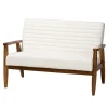 Boucle & Wood Frame Loveseat-Kirkland's Home Shop
