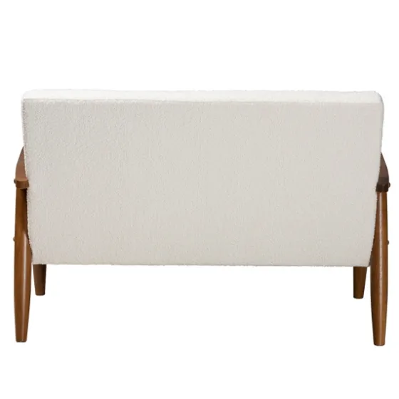 Boucle & Wood Frame Loveseat-Kirkland's Home Shop