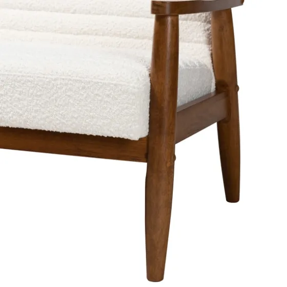 Boucle & Wood Frame Loveseat-Kirkland's Home Shop