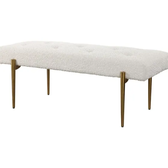 Boucle Seat And Gold Legs Bench-Kirkland's Home Store