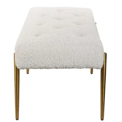 Boucle Seat And Gold Legs Bench-Kirkland's Home Store