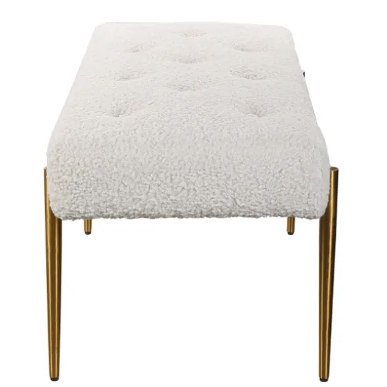 Boucle Seat And Gold Legs Bench-Kirkland's Home Store