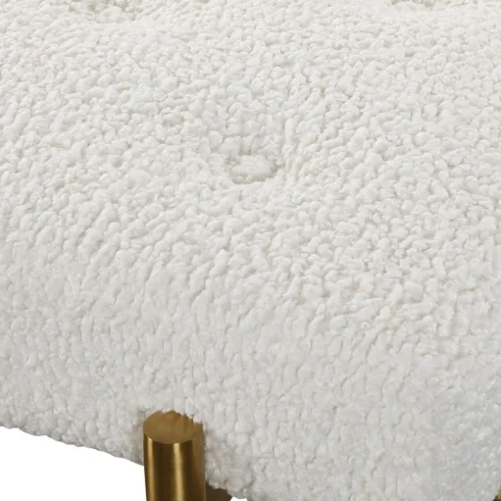 Boucle Seat And Gold Legs Bench-Kirkland's Home Store