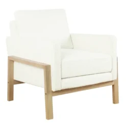 Boucle Wood Frame Accent Chair-Kirkland's Home Flash Sale