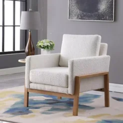 Boucle Wood Frame Accent Chair-Kirkland's Home Flash Sale