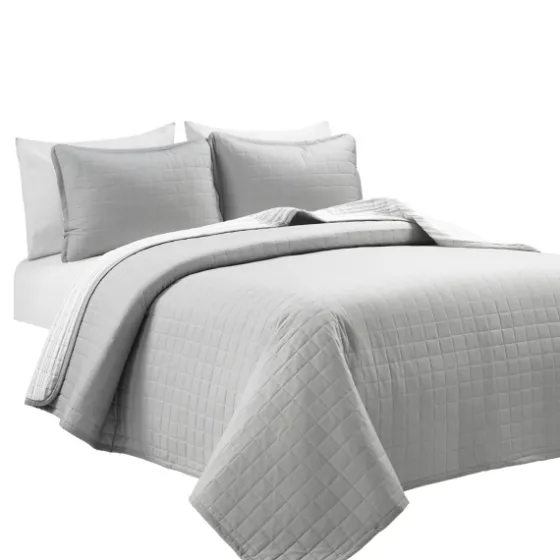 Box Stitch Cotton King 3-Pc. Quilt Set-Kirkland's Home Fashion
