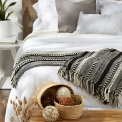 Braided Fringe Throw-Kirkland's Home Clearance