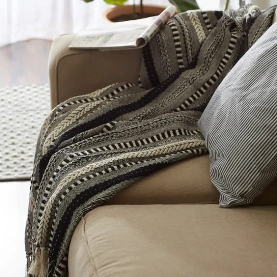 Braided Fringe Throw-Kirkland's Home Clearance