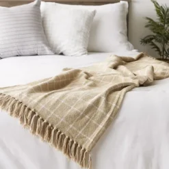 Brandy Plaid Fringed Throw-Kirkland's Home Sale