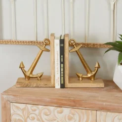 Brass Anchor Bookends, Set Of 2-Kirkland's Home Outlet