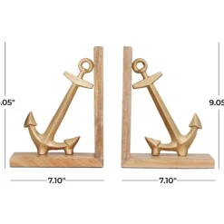 Brass Anchor Bookends, Set Of 2-Kirkland's Home Outlet