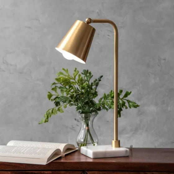 Brass Cone Table Lamp With Marble Base-Kirkland's Home New