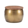 Brass Hammered Drum Storage Coffee Table-Kirkland's Home Cheap