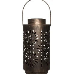 Brass Metal Flower Cutout Solar Lantern-Kirkland's Home Clearance