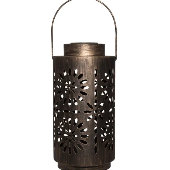 Brass Metal Flower Cutout Solar Lantern-Kirkland's Home Clearance