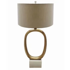 Brass Oval And Marble Base Table Lamp-Kirkland's Home Store