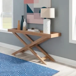 Brazilian Pine Tray Top Console Table-Kirkland's Home Shop