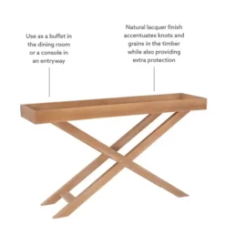 Brazilian Pine Tray Top Console Table-Kirkland's Home Shop