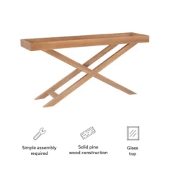 Brazilian Pine Tray Top Console Table-Kirkland's Home Shop