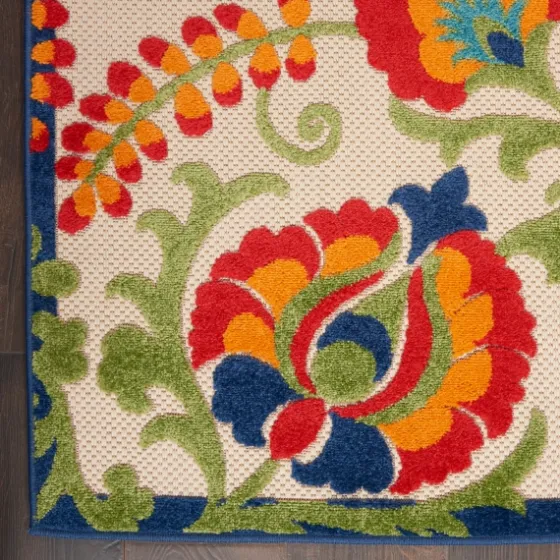 Bright Abstract Floral Outdoor Area Rug, 5X7-Kirkland's Home New