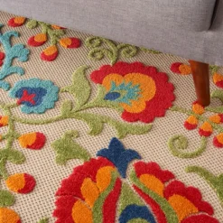 Bright Abstract Floral Outdoor Area Rug, 5X7-Kirkland's Home New
