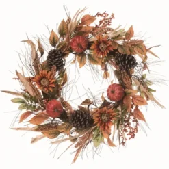 Bright Bounty Pumpkin Sunflower Wreath-Kirkland's Home Flash Sale