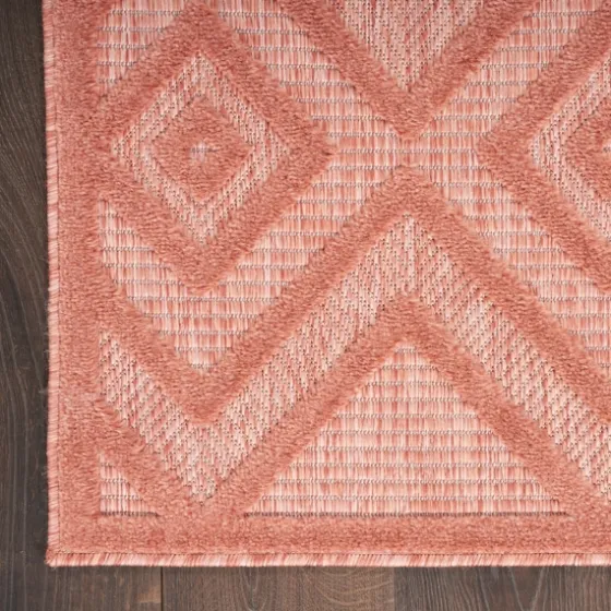 Bright Coral Diamond Outdoor Area Rug, 6X9-Kirkland's Home Best