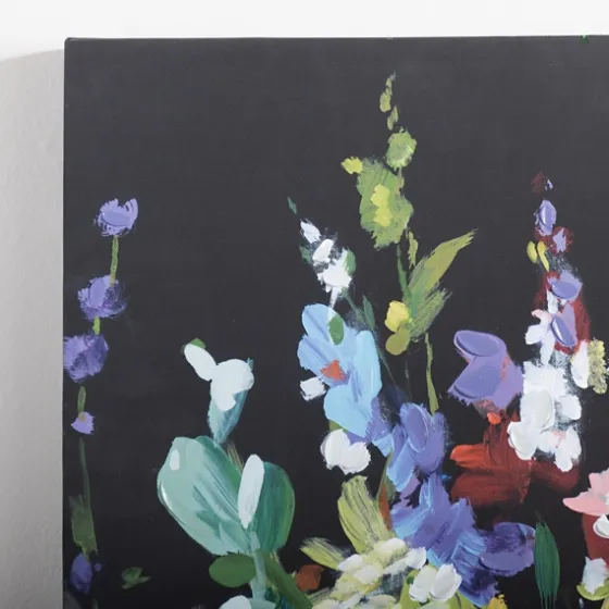 Bright Floral And Black Canvas Art Print-Kirkland's Home Online