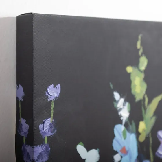 Bright Floral And Black Canvas Art Print-Kirkland's Home Online